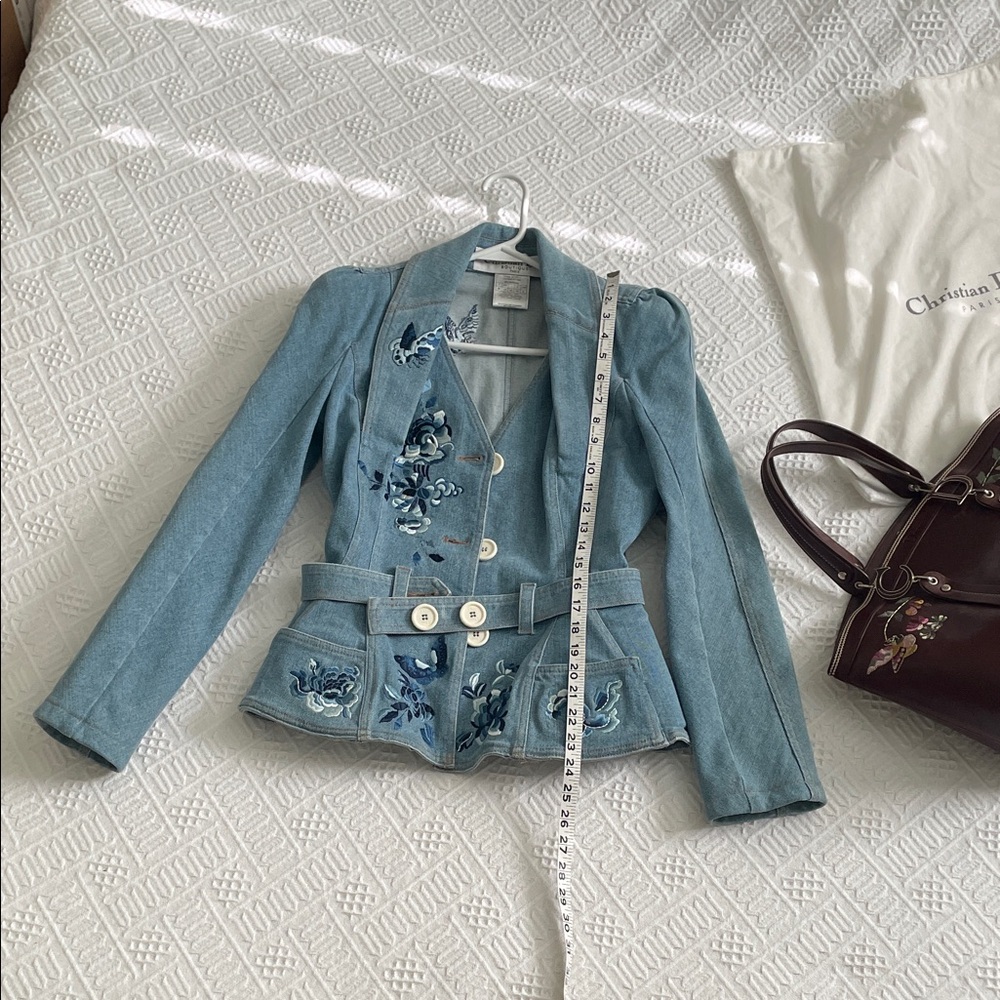 CHRISTIAN DIOR Embroidered flower butterfly Denim Jacket - Picture 5 of 17